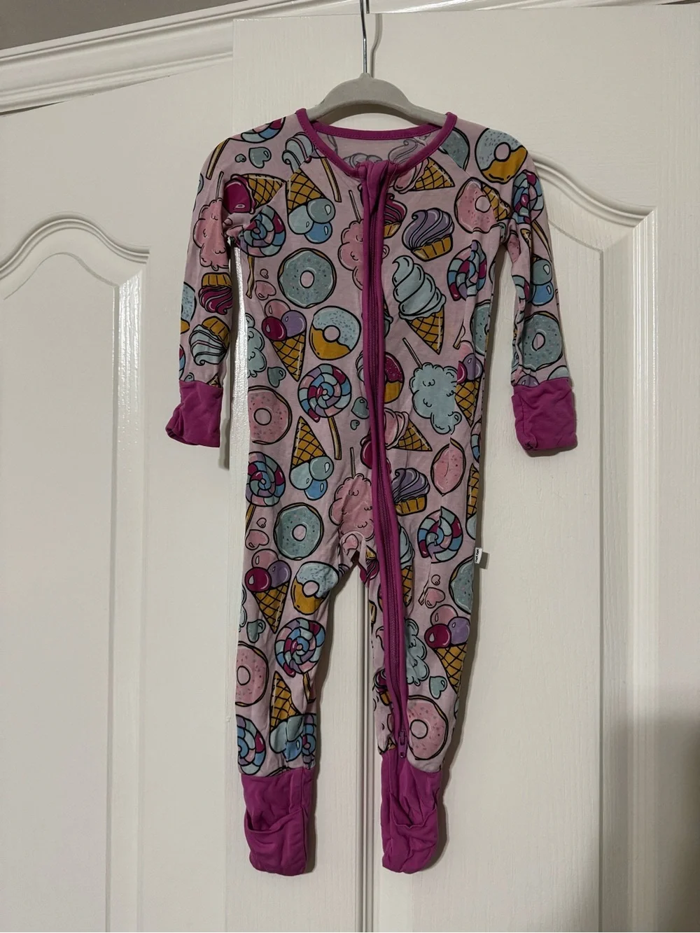 Little Sleepies Pink Sweets & Treats Footed One-Piece